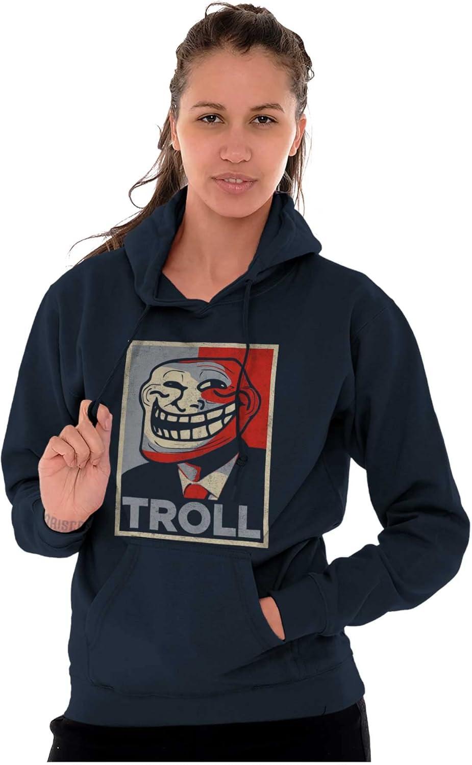 imageBrisco Brands Funny Presidential Troll Face Meme Hoodie Sweatshirt Women MenNavy