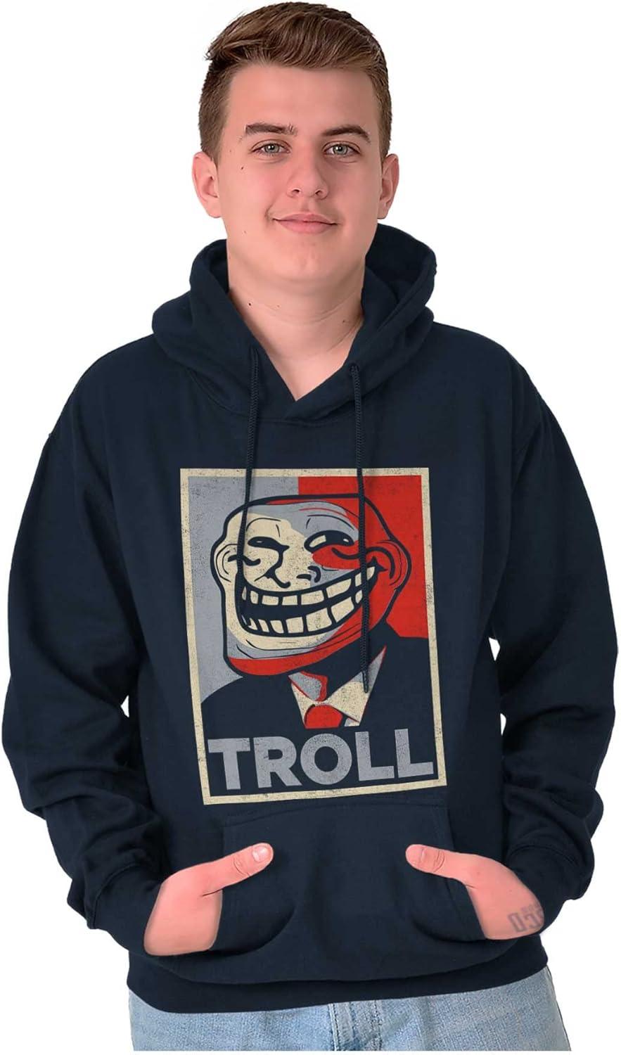 imageBrisco Brands Funny Presidential Troll Face Meme Hoodie Sweatshirt Women MenNavy