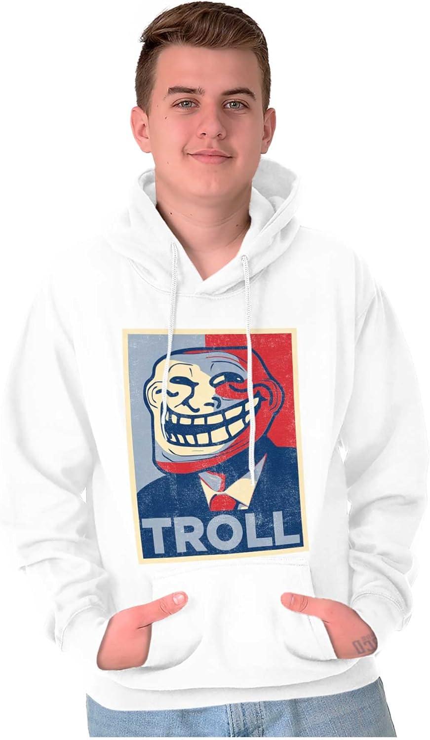 imageBrisco Brands Funny Presidential Troll Face Meme Hoodie Sweatshirt Women MenWhite