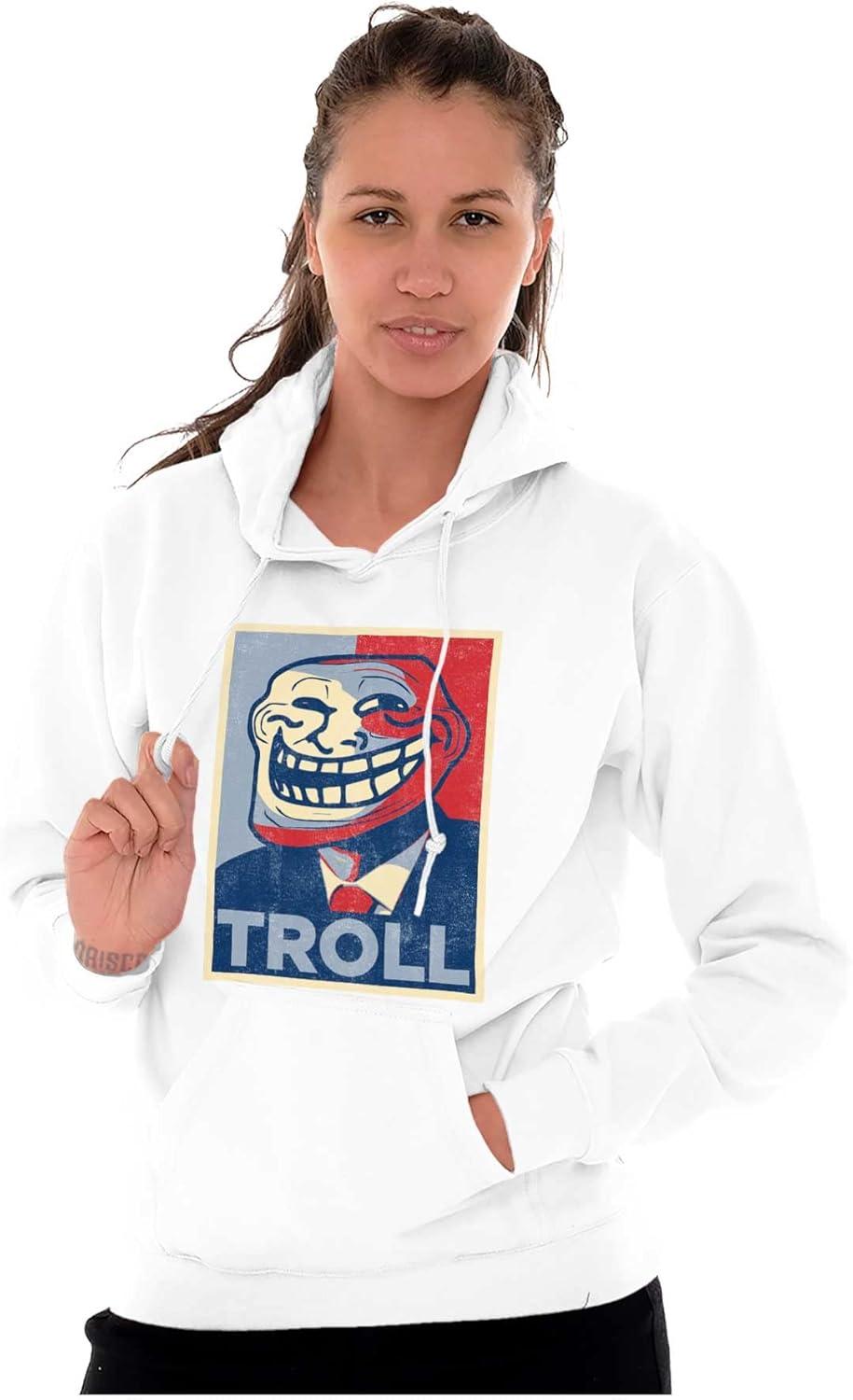 imageBrisco Brands Funny Presidential Troll Face Meme Hoodie Sweatshirt Women MenWhite