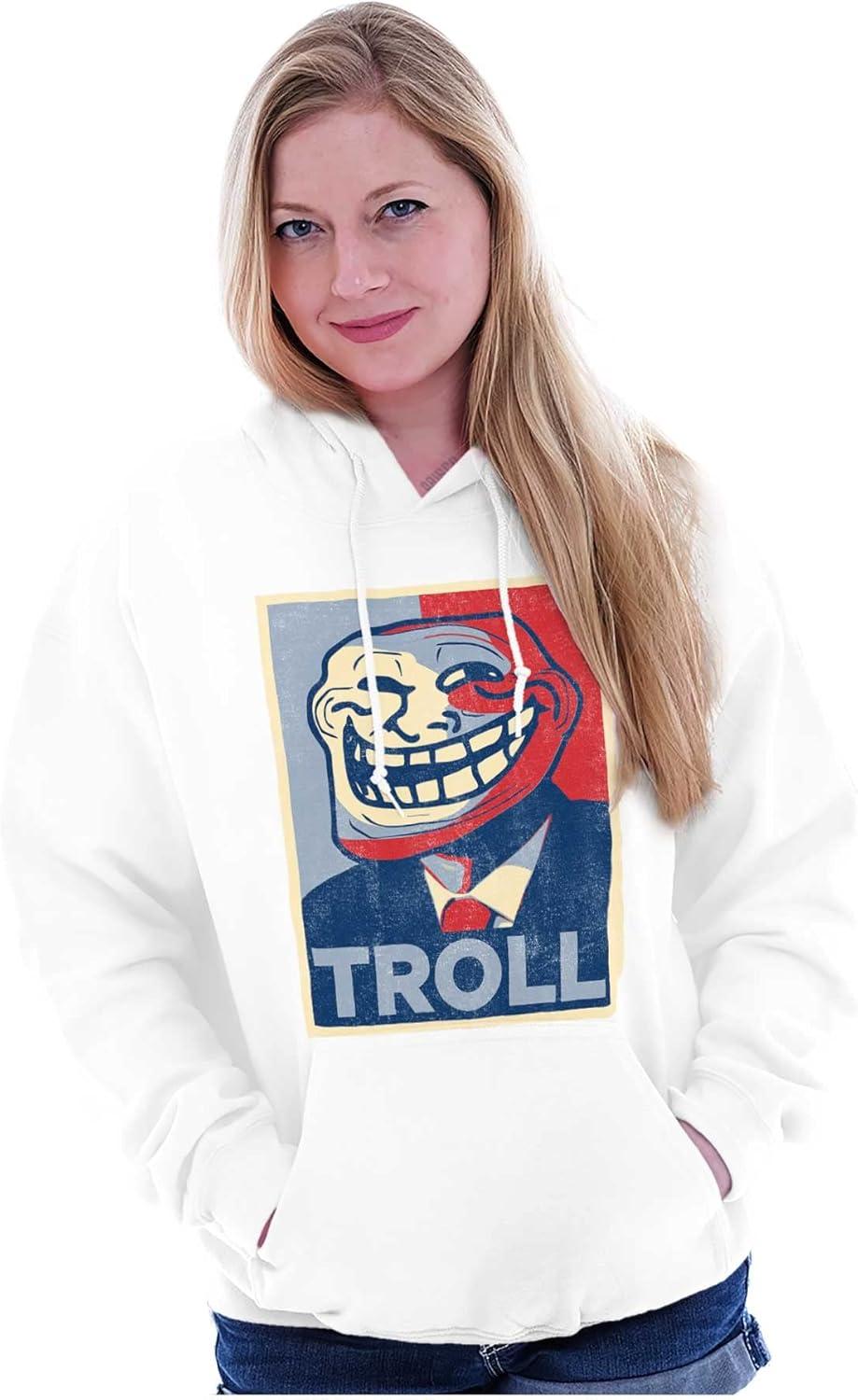 imageBrisco Brands Funny Presidential Troll Face Meme Hoodie Sweatshirt Women MenWhite
