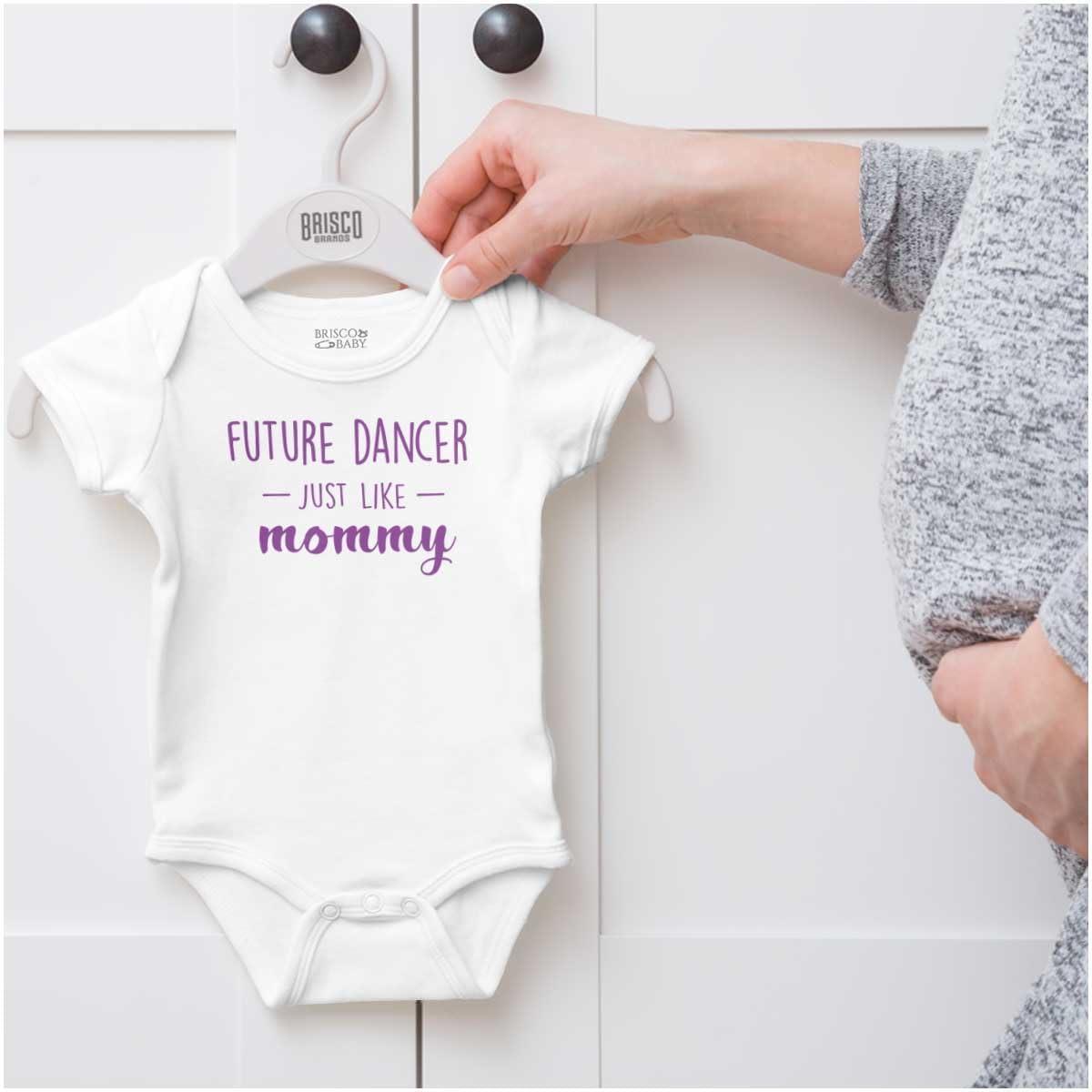 imageBrisco Brands Future Dancer Like Mommy Daughter Baby Bodysuit Jumper GirlsWhite