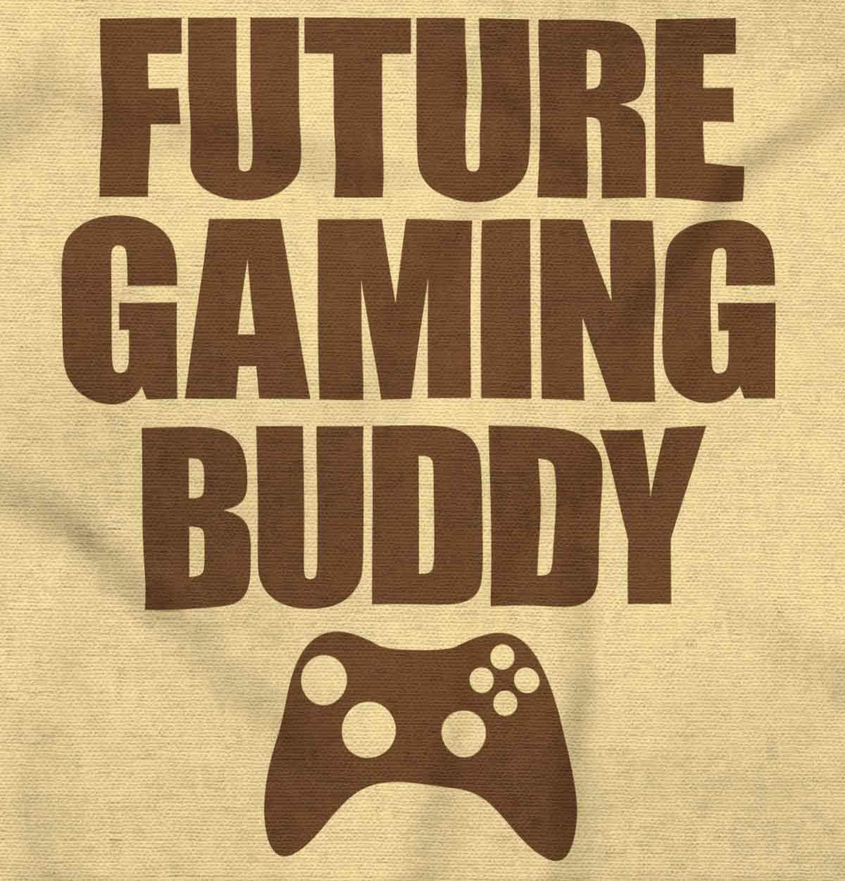 imageBrisco Brands Future Gaming Buddy Gamer Dad Joke Baby Romper Boys or GirlsBanana