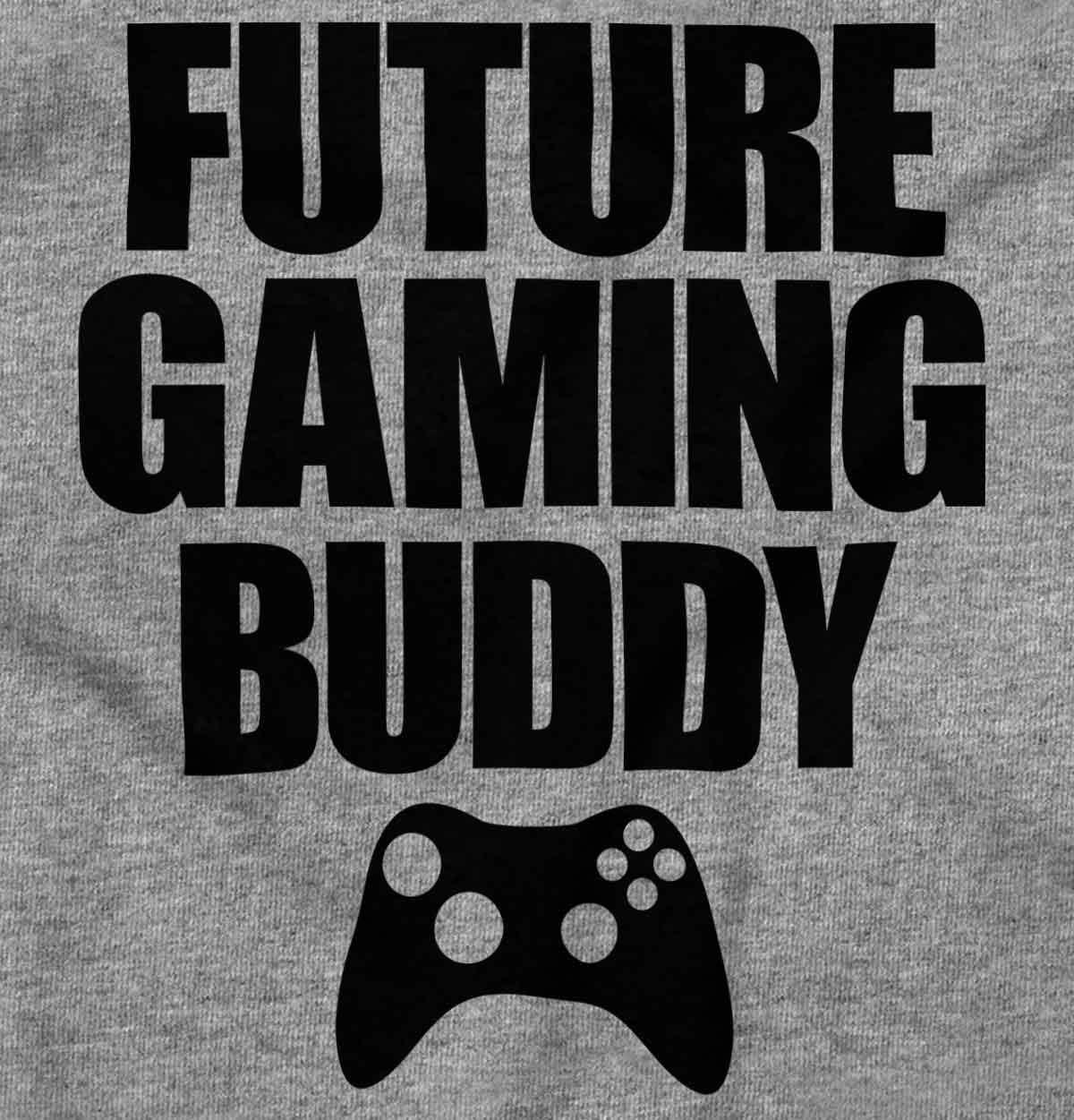 imageBrisco Brands Future Gaming Buddy Gamer Dad Joke Baby Romper Boys or GirlsHeather