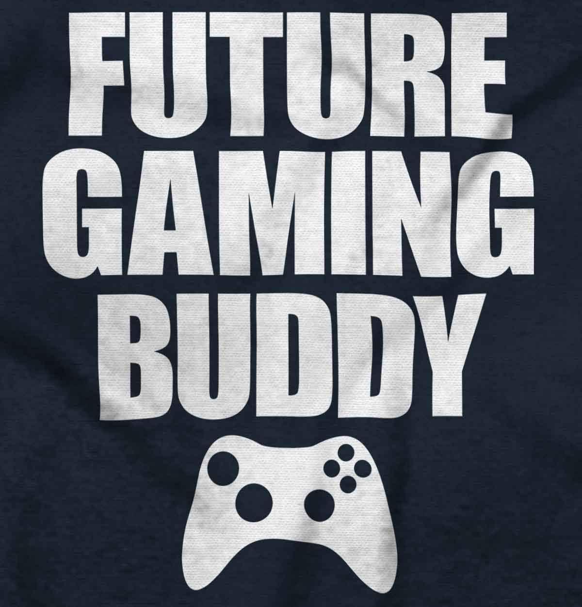 imageBrisco Brands Future Gaming Buddy Gamer Dad Joke Baby Romper Boys or GirlsNavy