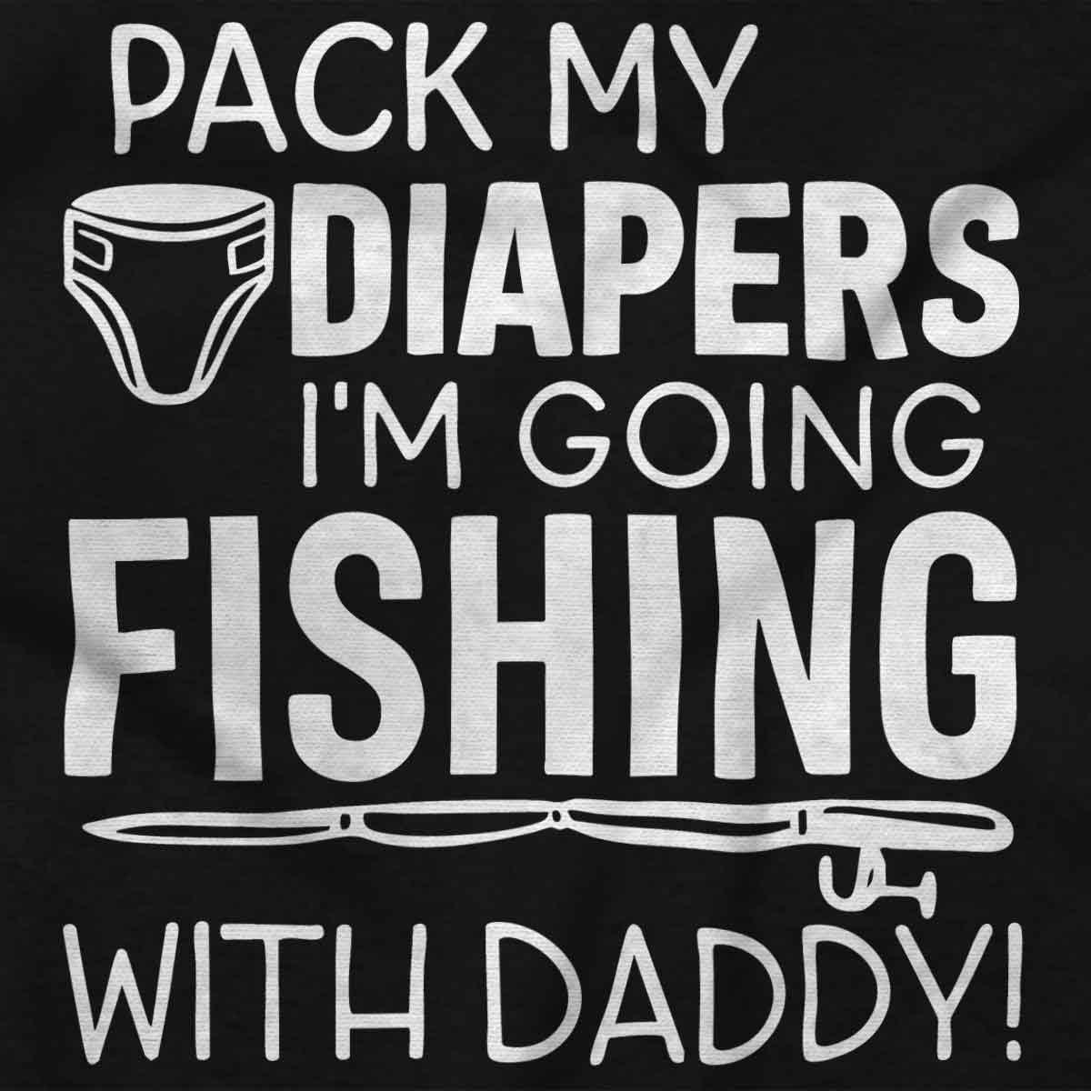 imageBrisco Brands Future Outdoor Buddy Fishing Hunting Baby Romper Boys or GirlsFishing With Daddy Black