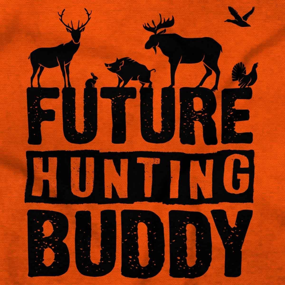 imageBrisco Brands Future Outdoor Buddy Fishing Hunting Baby Romper Boys or GirlsHunting Buddy Orange