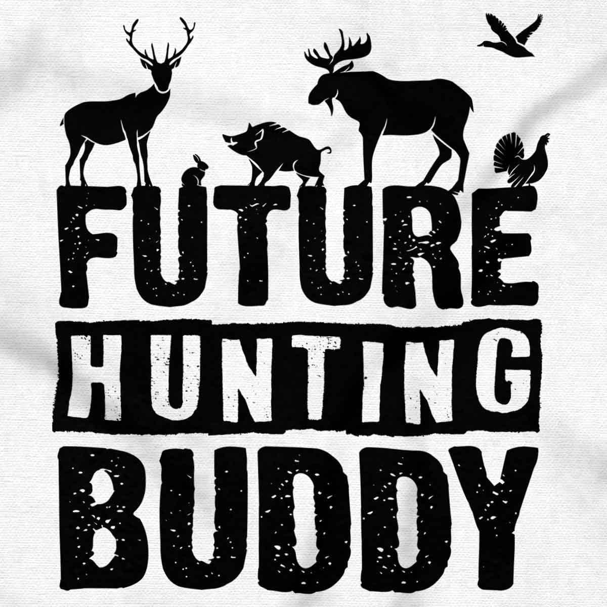 imageBrisco Brands Future Outdoor Buddy Fishing Hunting Baby Romper Boys or GirlsHunting Buddy White