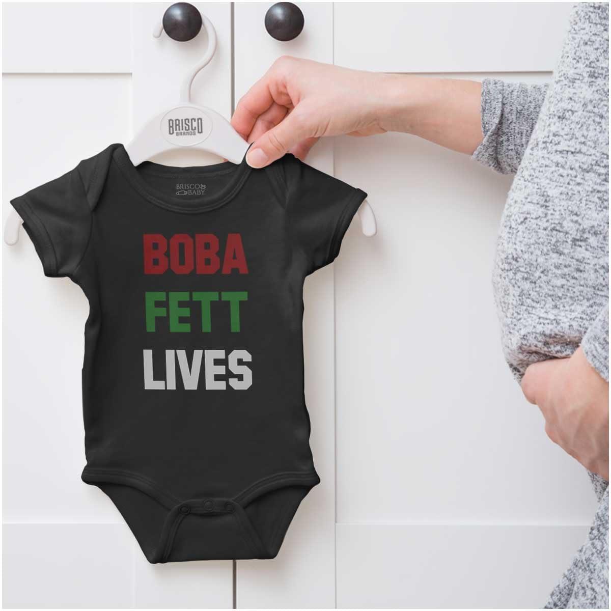 imageBrisco Brands Galactic Bounty Hunter Nerdy Geek Baby Romper Boys or GirlsBlack