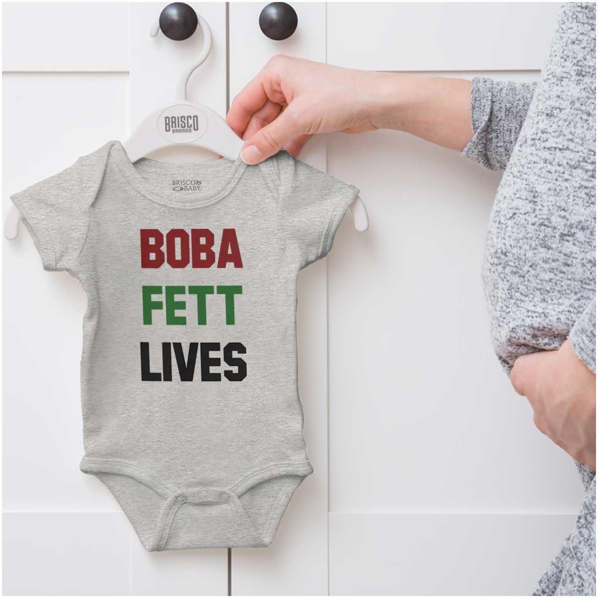 imageBrisco Brands Galactic Bounty Hunter Nerdy Geek Baby Romper Boys or GirlsHeather
