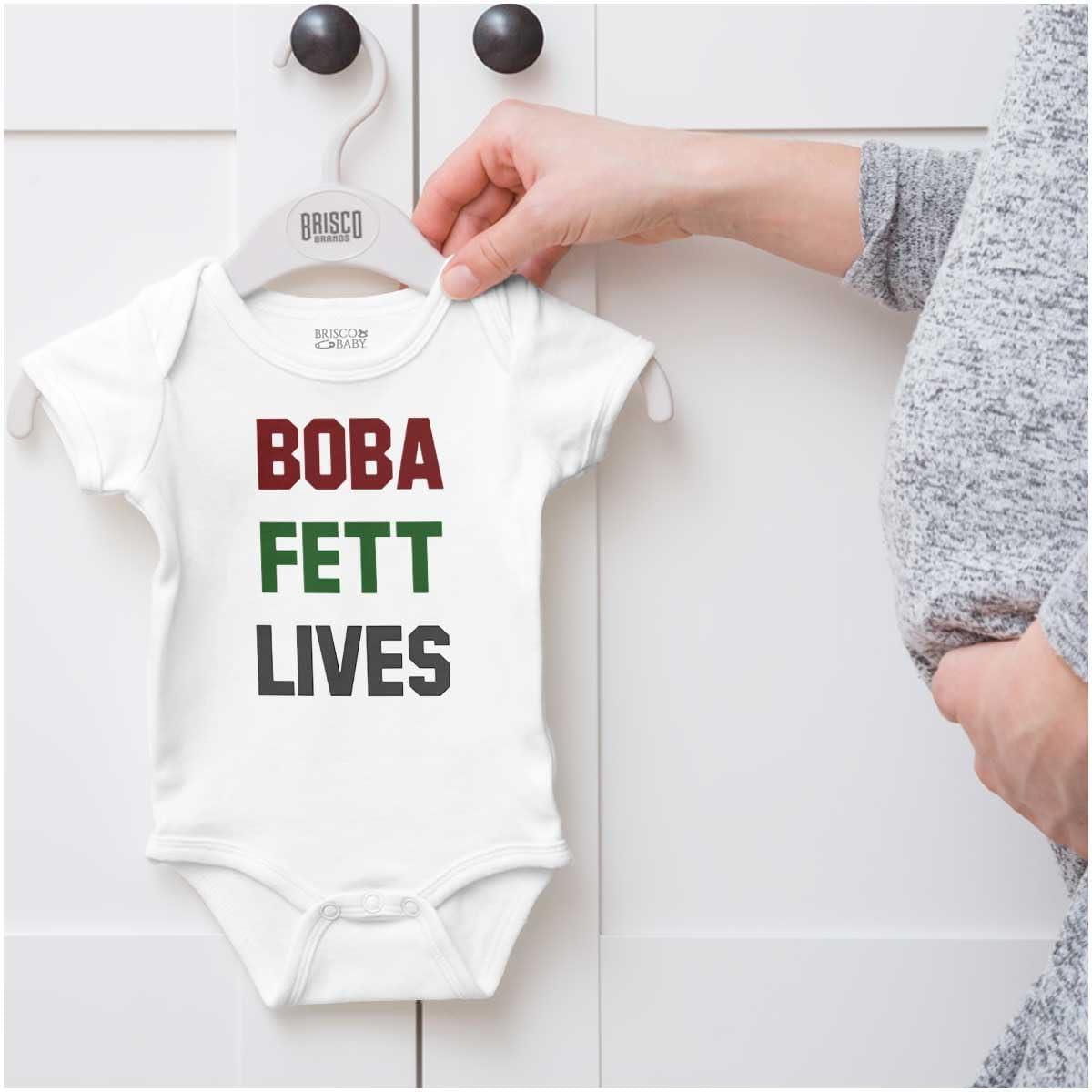 imageBrisco Brands Galactic Bounty Hunter Nerdy Geek Baby Romper Boys or GirlsWhite