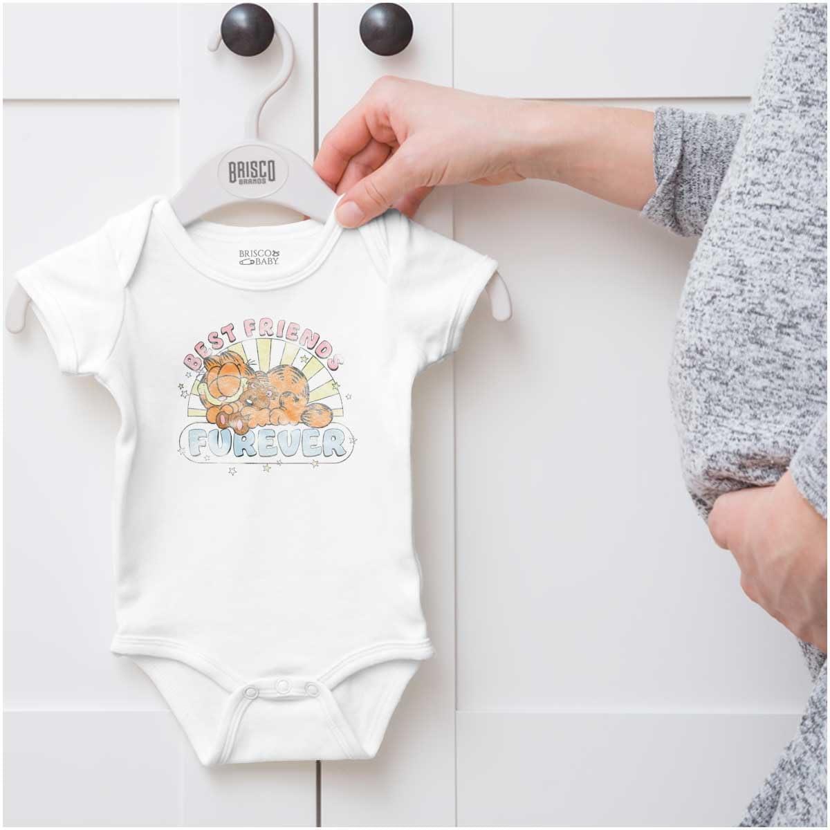 imageBrisco Brands Garfield Cartoon Best Friends Forever Baby Romper Boys or GirlsWhite