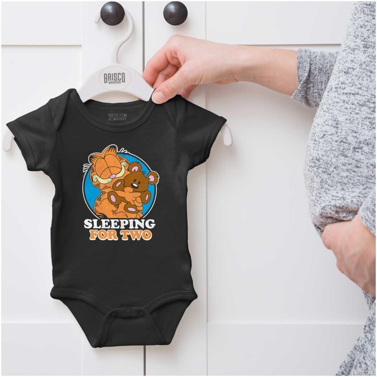 imageBrisco Brands Garfield Cartoon Sleeping For Two Baby Romper Boys or GirlsBlack