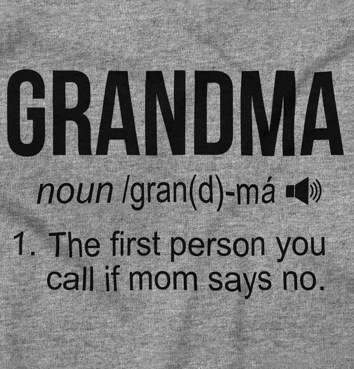 imageBrisco Brands Grandma First Person When Mom Says No Baby Romper Boys or GirlsHeather