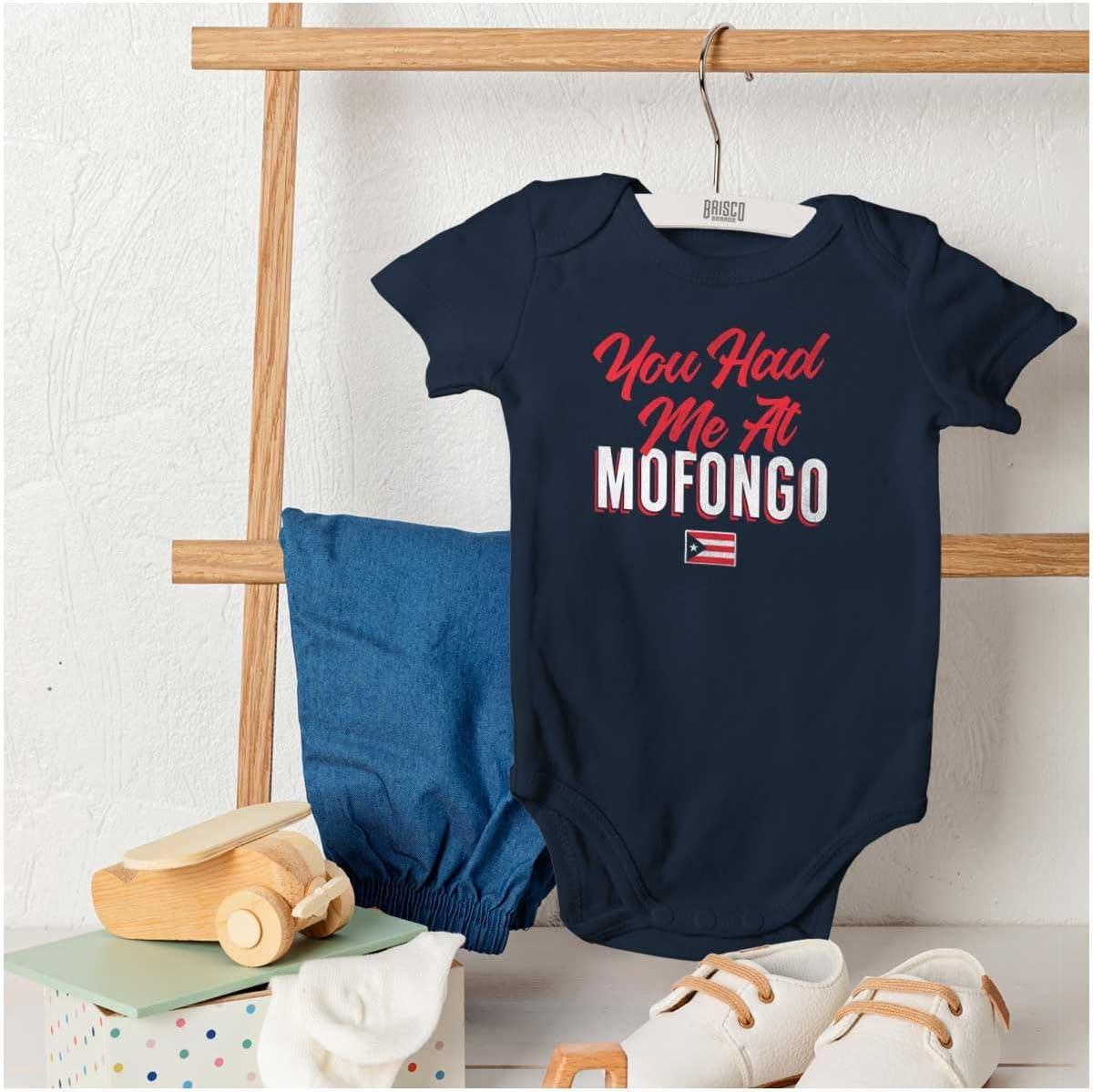 imageBrisco Brands Had Me At Mofongo Puerto Rican Pride Baby Romper Boys or GirlsNavy