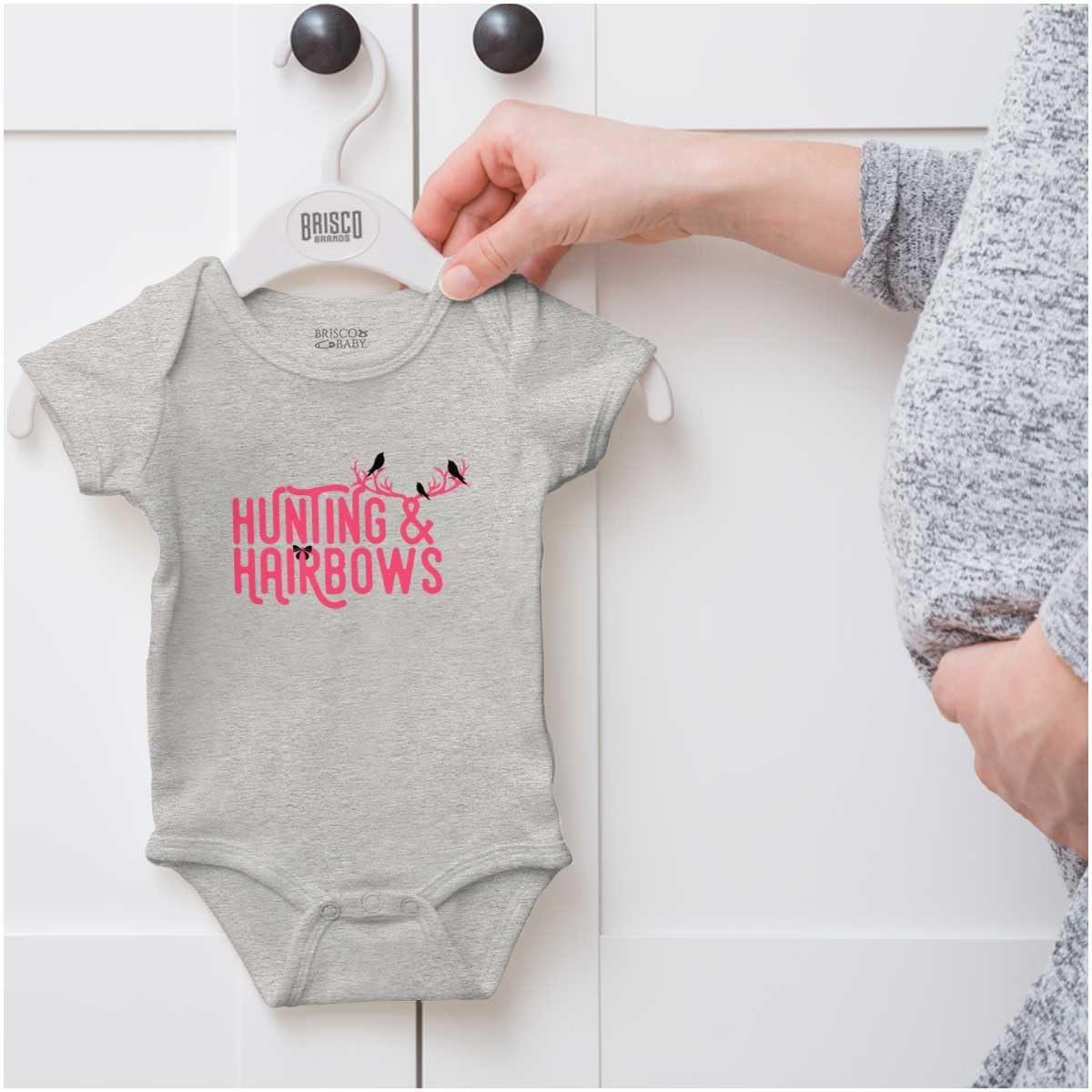 imageBrisco Brands Hunting and Hairbows Cute Daughter Baby Bodysuit Jumper GirlsHeather
