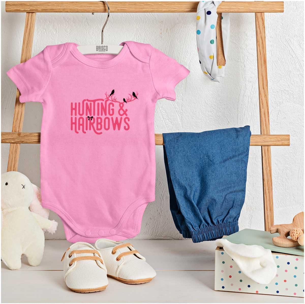 imageBrisco Brands Hunting and Hairbows Cute Daughter Baby Bodysuit Jumper GirlsPink