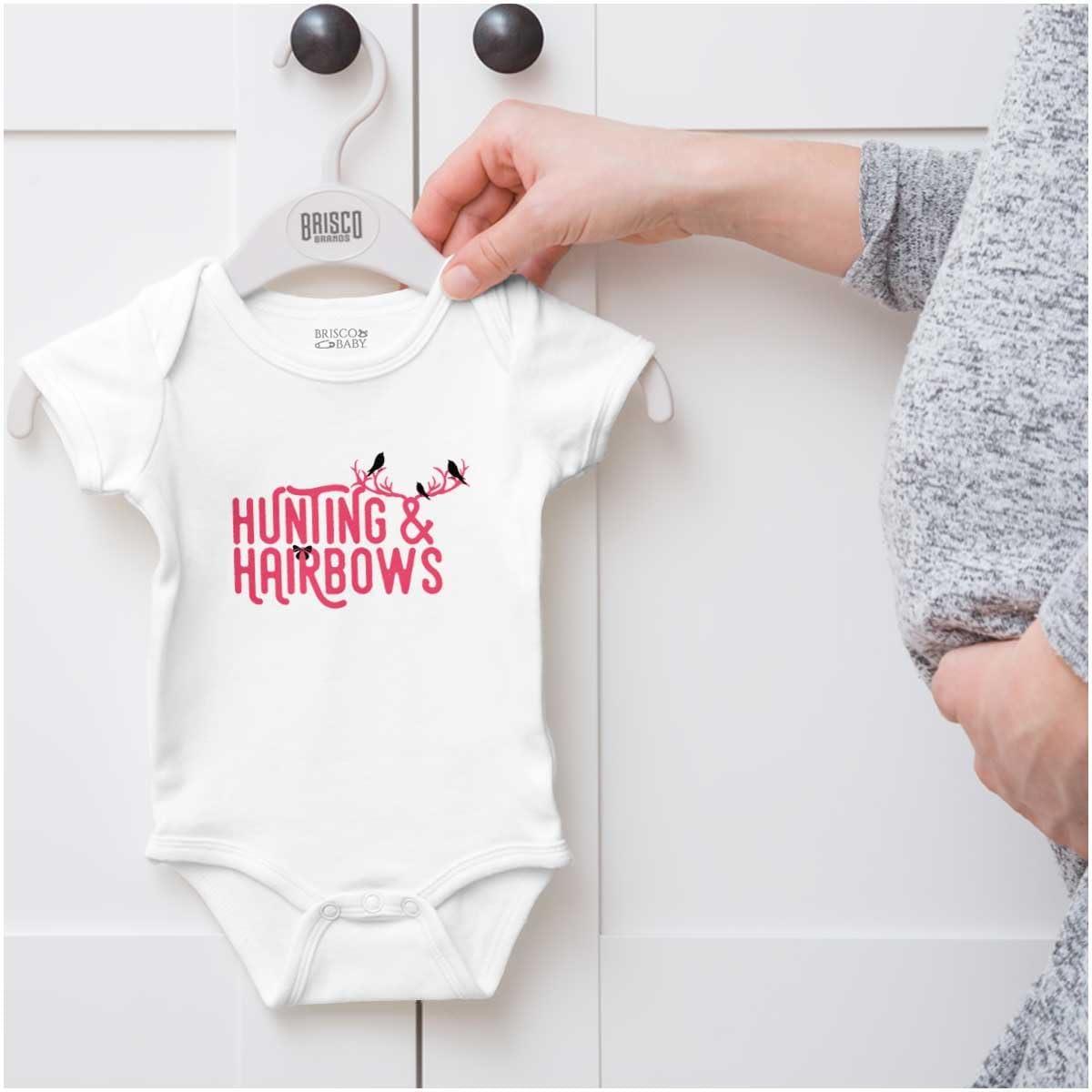 imageBrisco Brands Hunting and Hairbows Cute Daughter Baby Bodysuit Jumper GirlsWhite