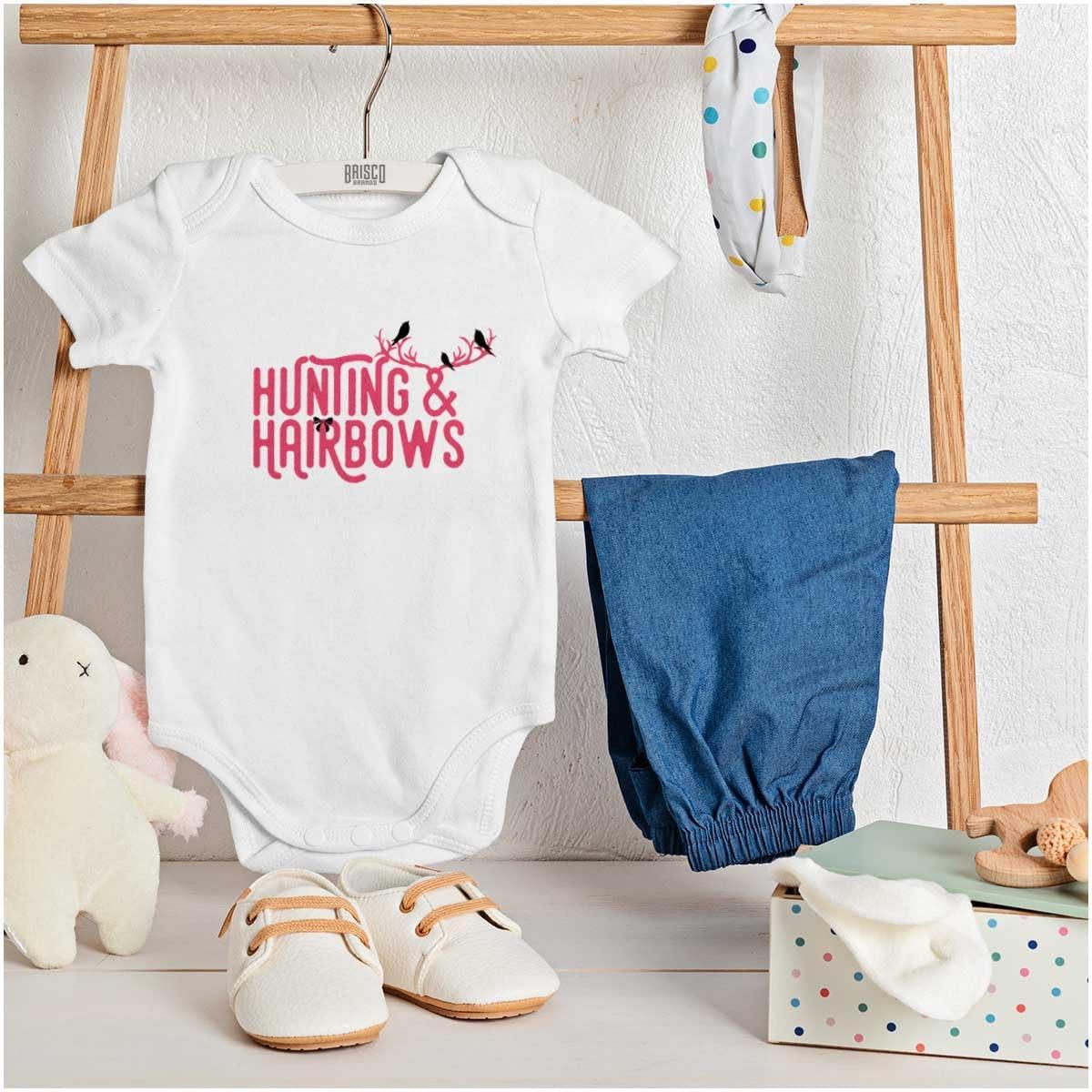 imageBrisco Brands Hunting and Hairbows Cute Daughter Baby Bodysuit Jumper GirlsWhite