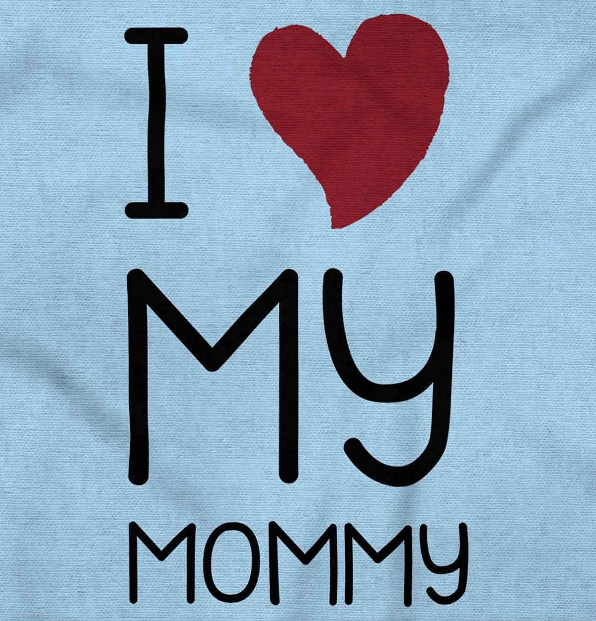 imageBrisco Brands I Heart My Mommy Love Baby Romper Boys or GirlsLight Blue