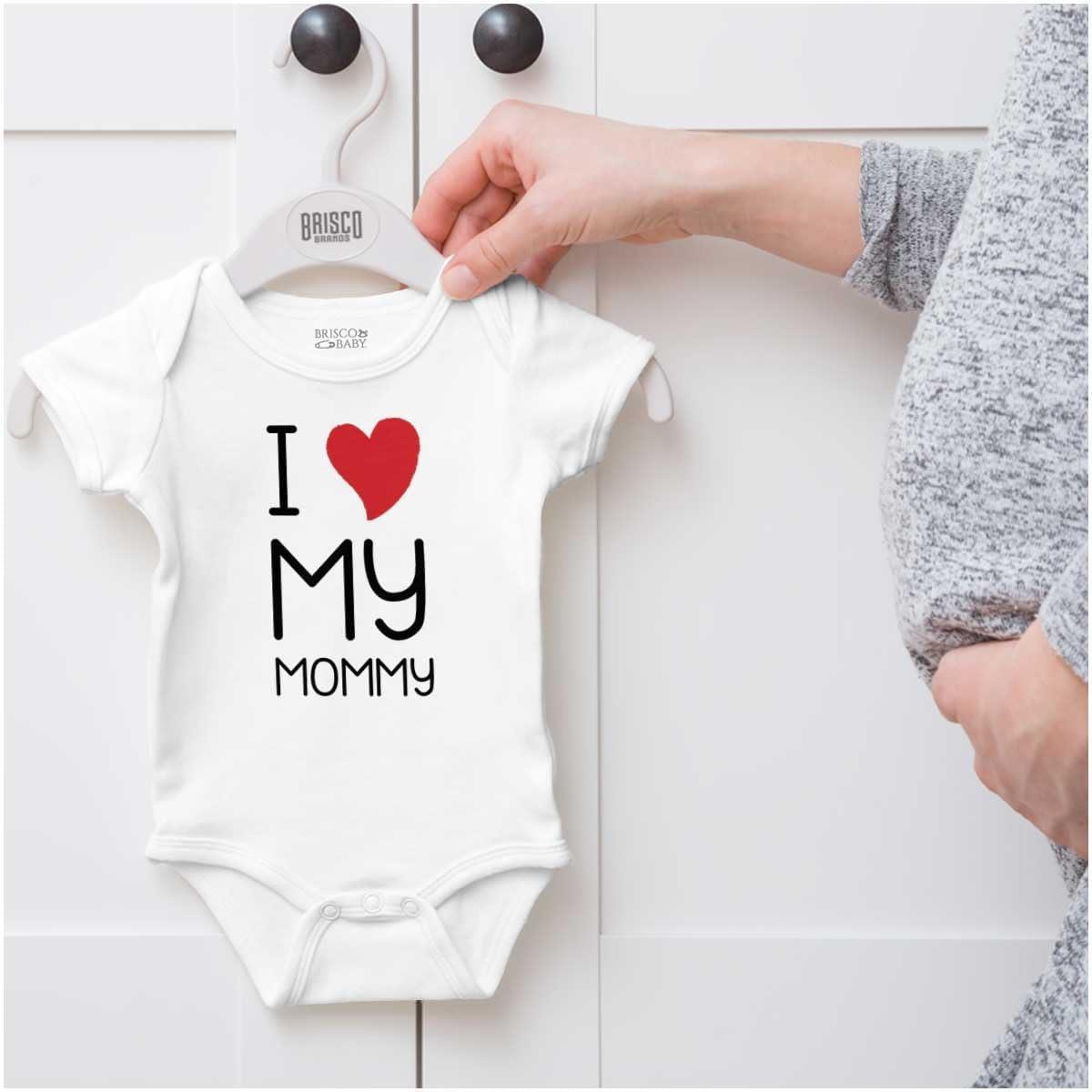 imageBrisco Brands I Heart My Mommy Love Baby Romper Boys or GirlsWhite