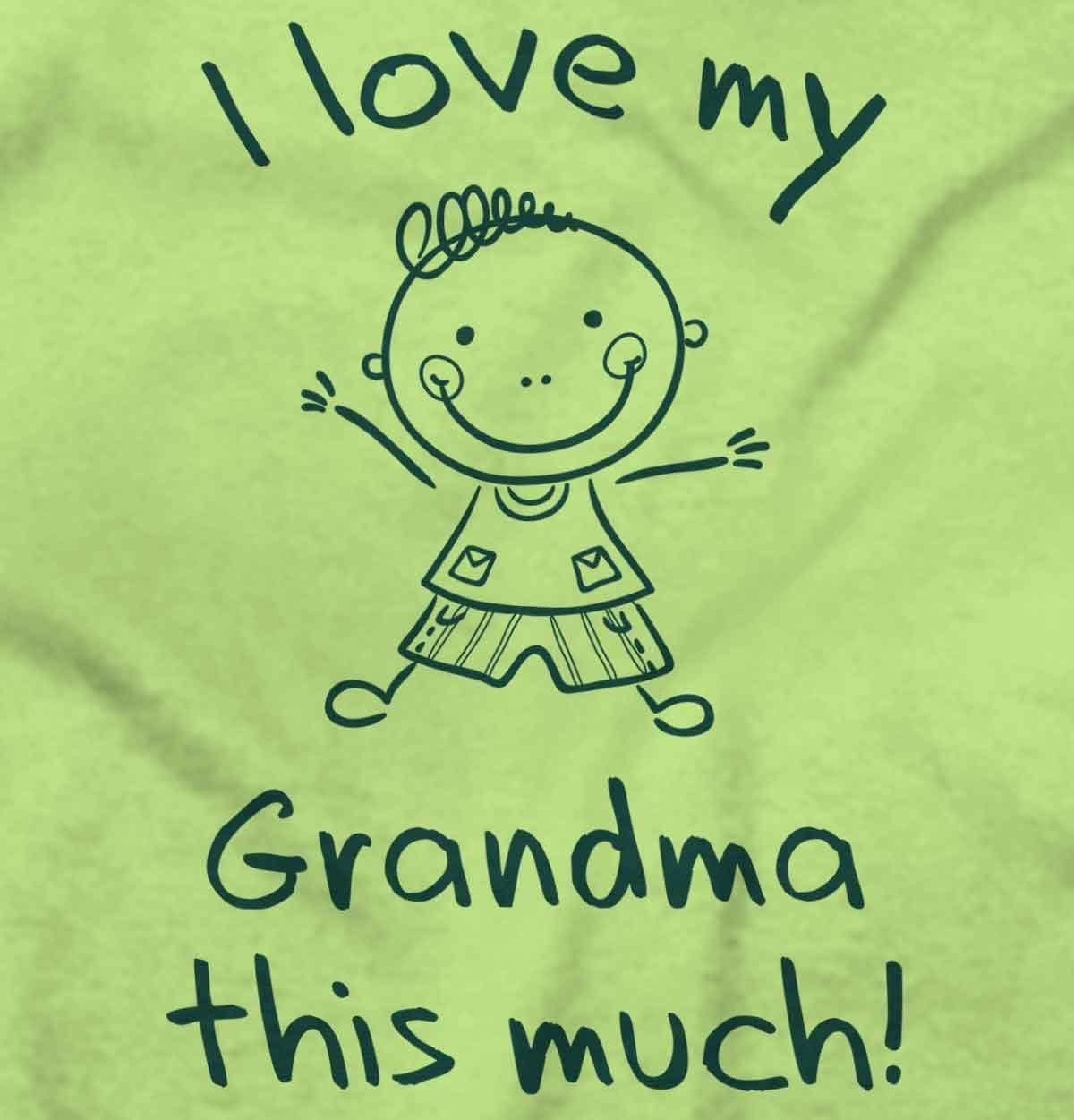 imageBrisco Brands I Love My Grandma This Much Cute Baby Romper Boys or GirlsKey Lime