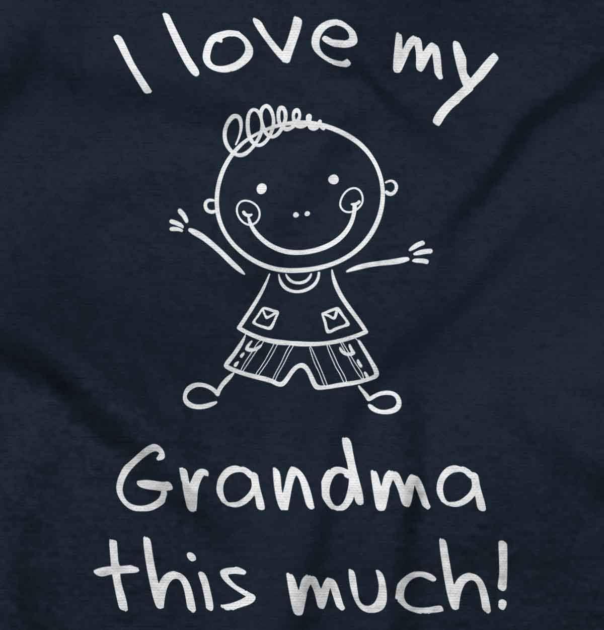 imageBrisco Brands I Love My Grandma This Much Cute Baby Romper Boys or GirlsNavy