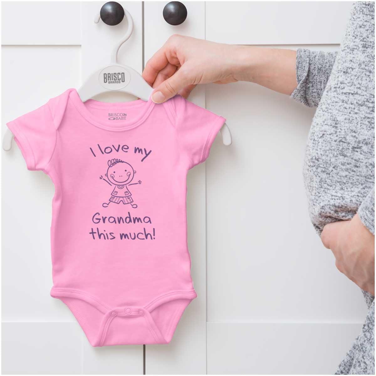 imageBrisco Brands I Love My Grandma This Much Cute Baby Romper Boys or GirlsPink