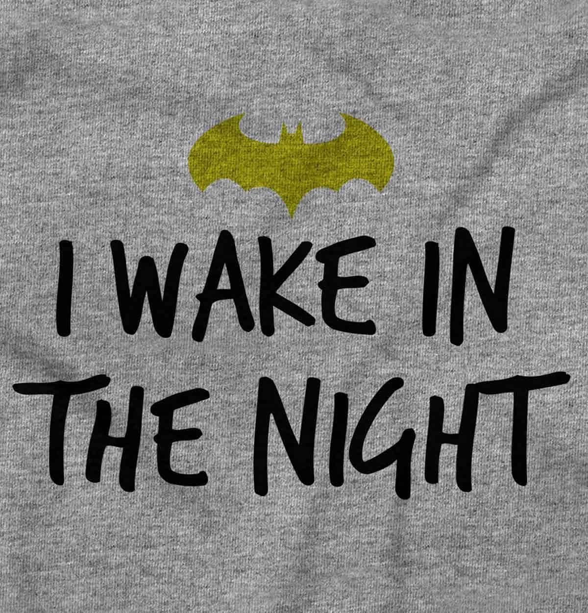 imageBrisco Brands I Wake in the Night Superhero Bat Baby Romper Boys or GirlsHeather