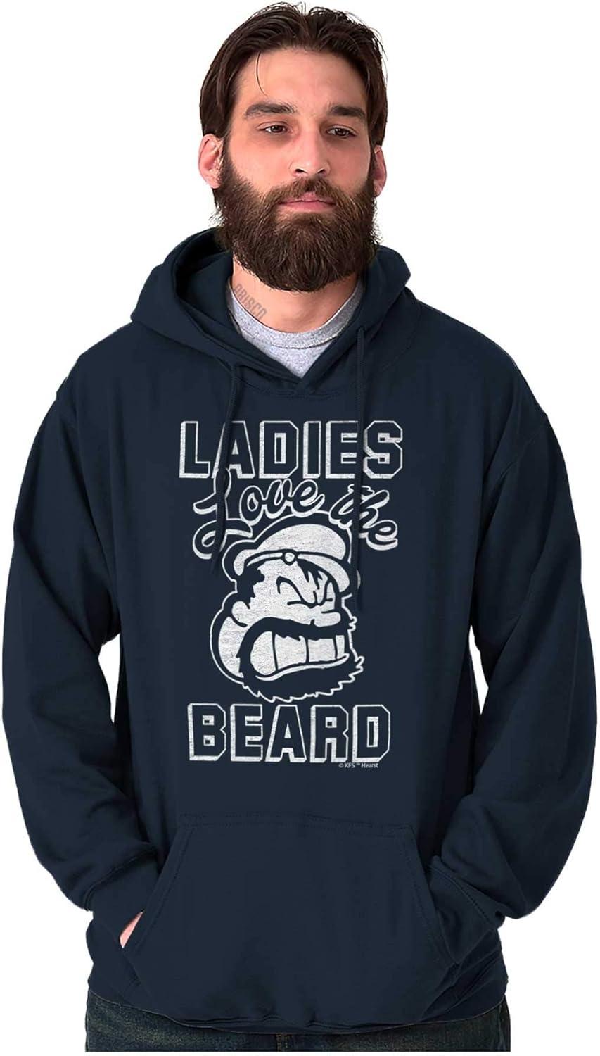 imageBrisco Brands Ladies Love Beards Funny Popeye Bluto Hoodie Hooded Sweatshirt MenNavy
