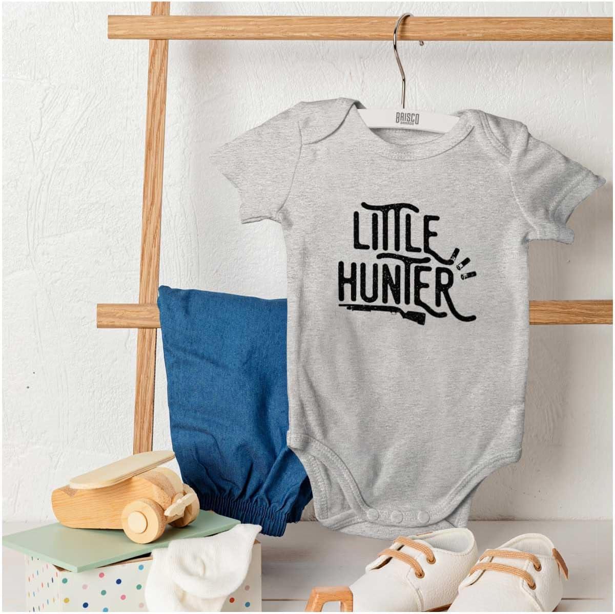 imageBrisco Brands Little Hunter Cute Kiddos Hunting Baby Romper Boys or GirlsHeather