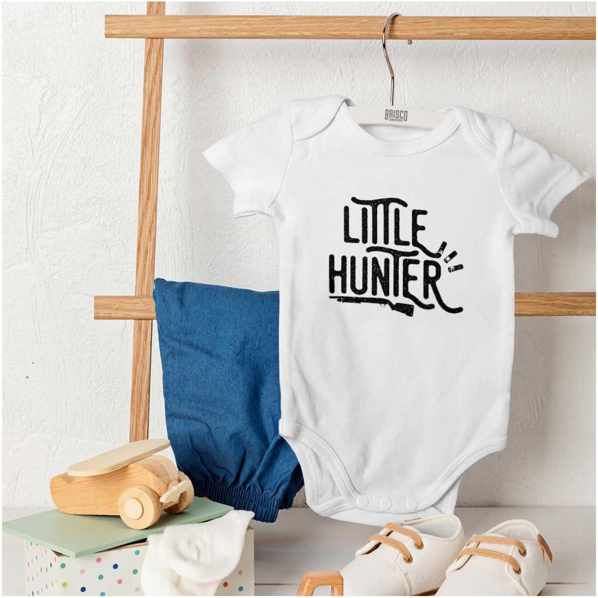 imageBrisco Brands Little Hunter Cute Kiddos Hunting Baby Romper Boys or GirlsWhite