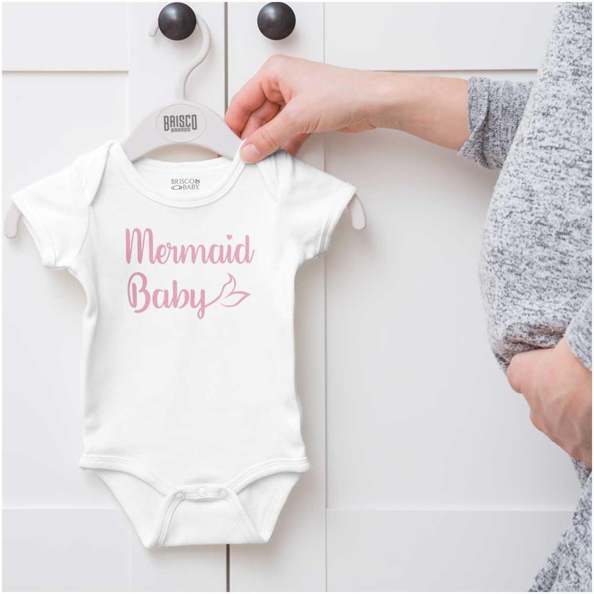 imageBrisco Brands Mermaid Baby Ocean Sea Princess Baby Bodysuit Jumper GirlsWhite