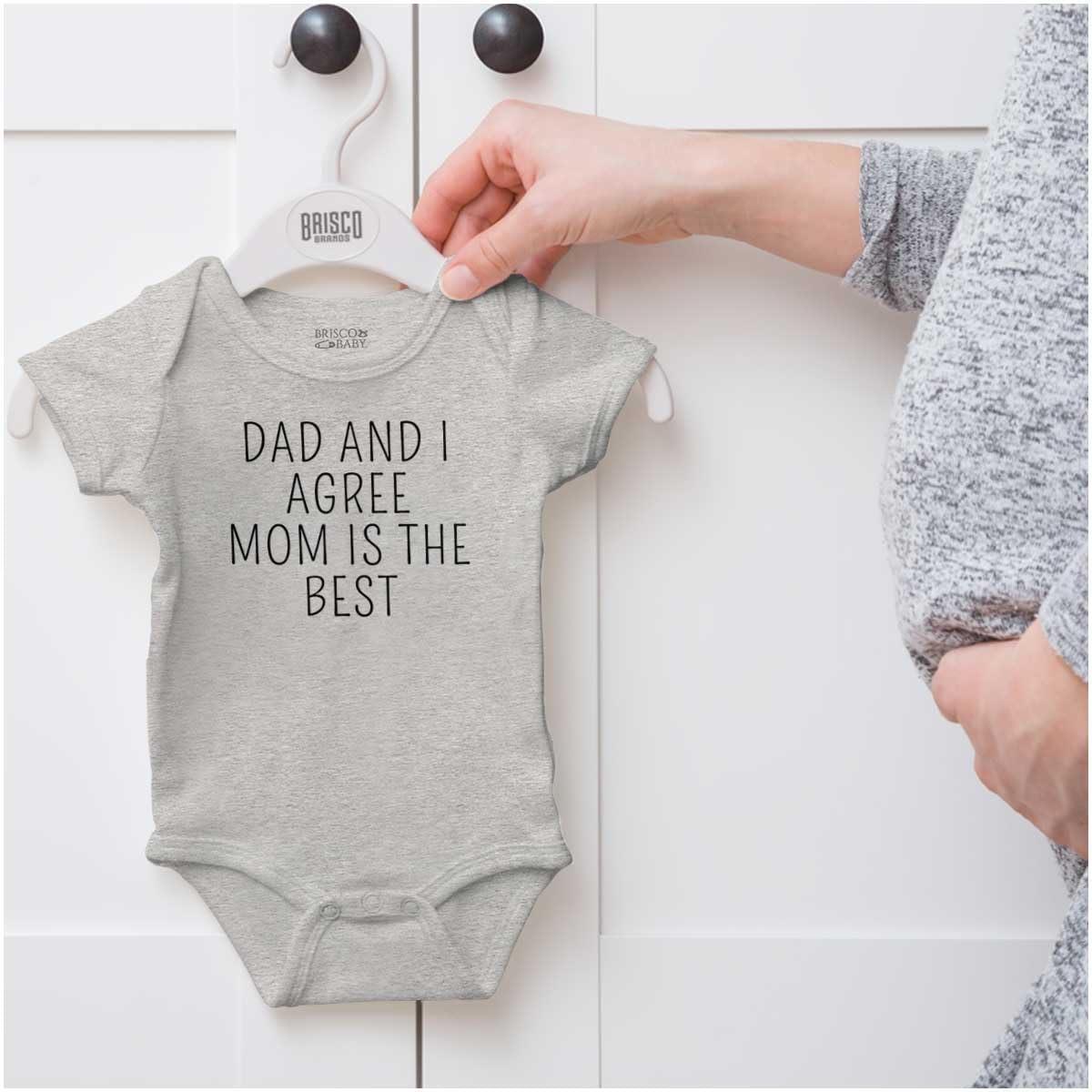 imageBrisco Brands Mom is the Best Cute Adorable Baby Romper Boys or GirlsHeather