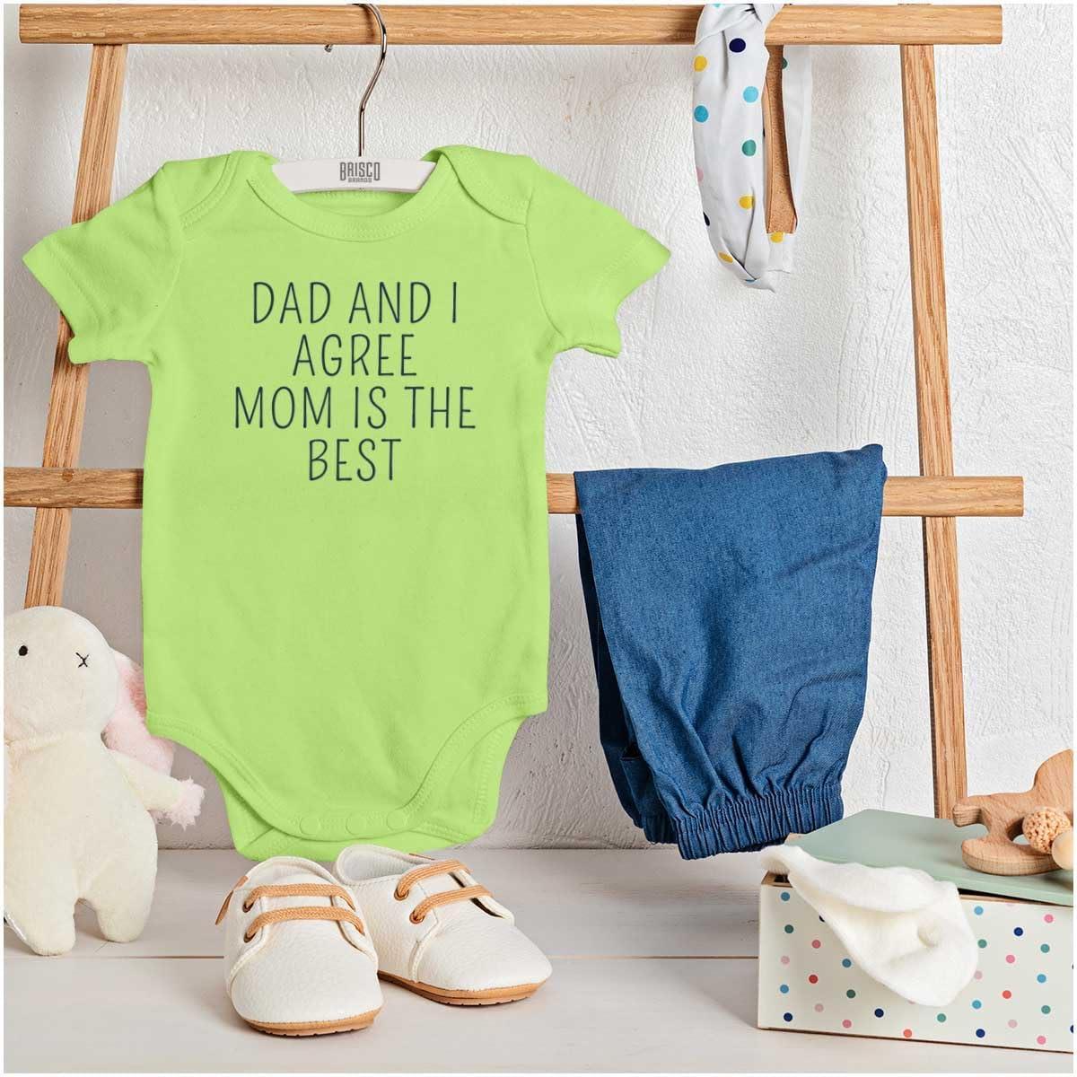 imageBrisco Brands Mom is the Best Cute Adorable Baby Romper Boys or GirlsKey Lime