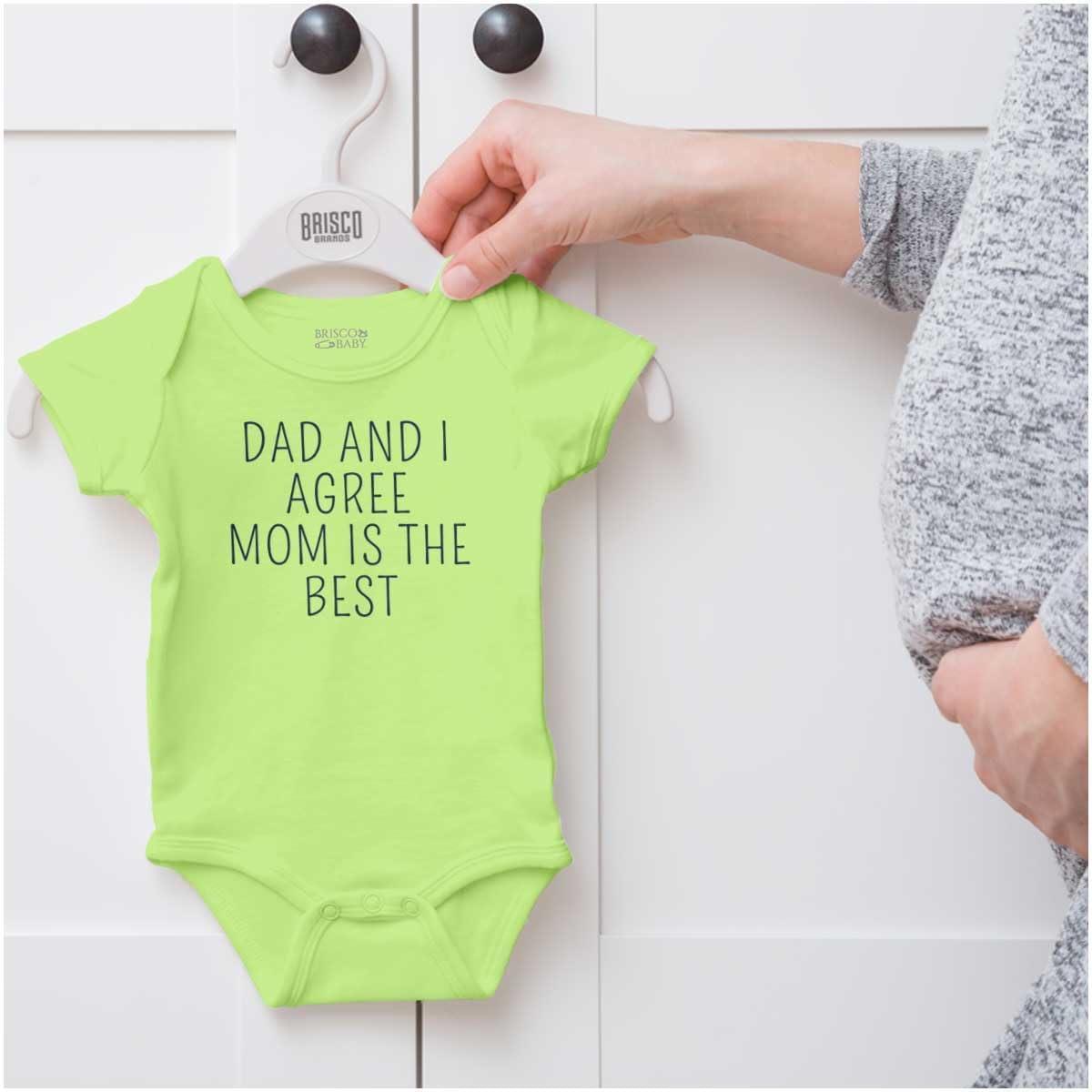 imageBrisco Brands Mom is the Best Cute Adorable Baby Romper Boys or GirlsKey Lime