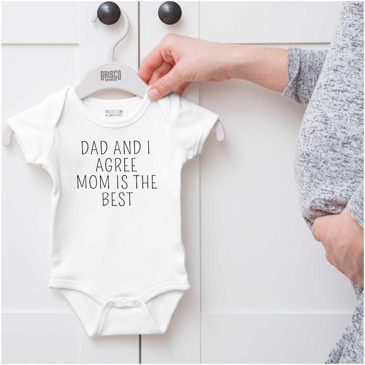 imageBrisco Brands Mom is the Best Cute Adorable Baby Romper Boys or GirlsWhite