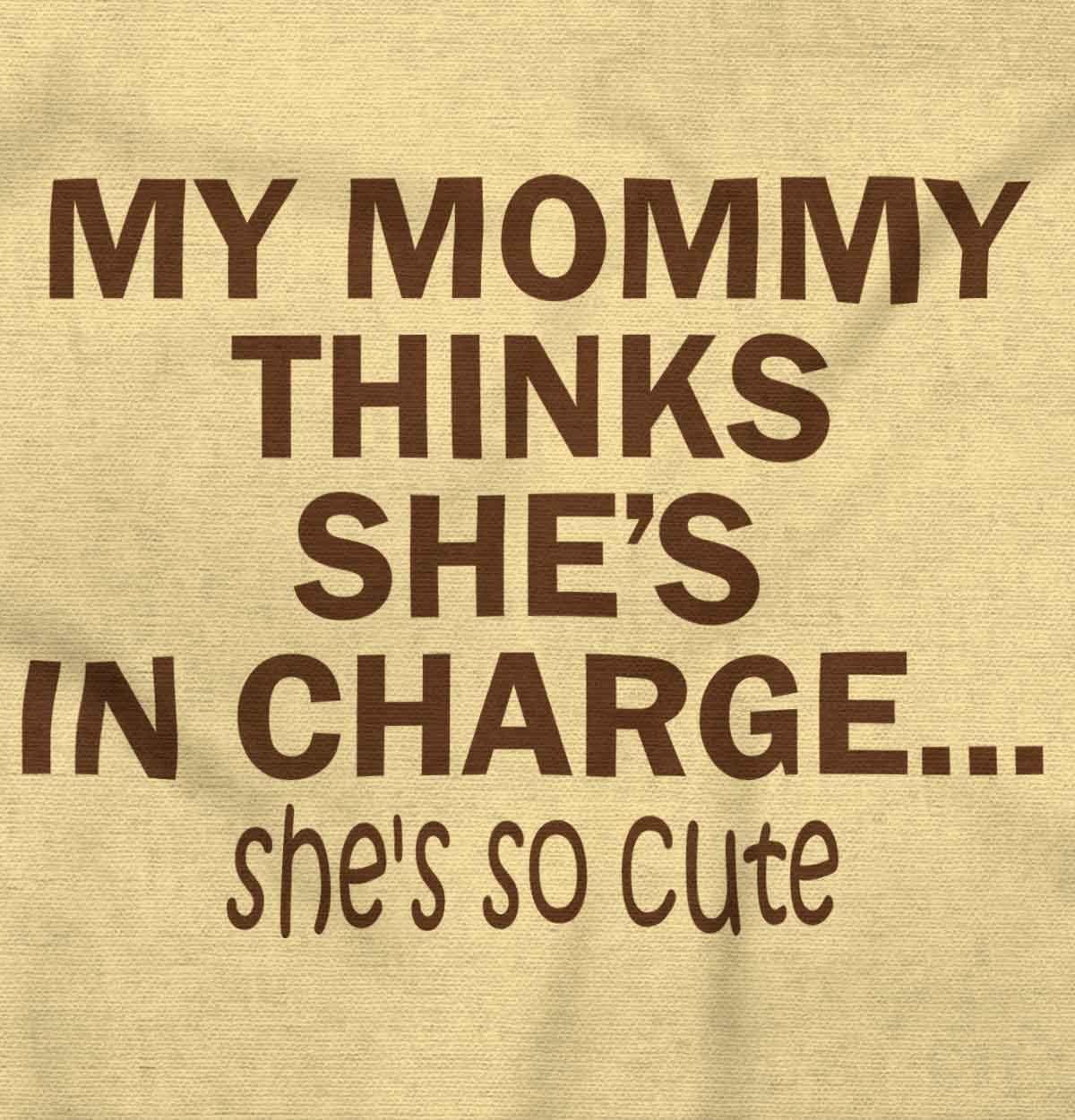 imageBrisco Brands Mommy Thinks Shes in Charge Funny Baby Romper Boys or GirlsBanana