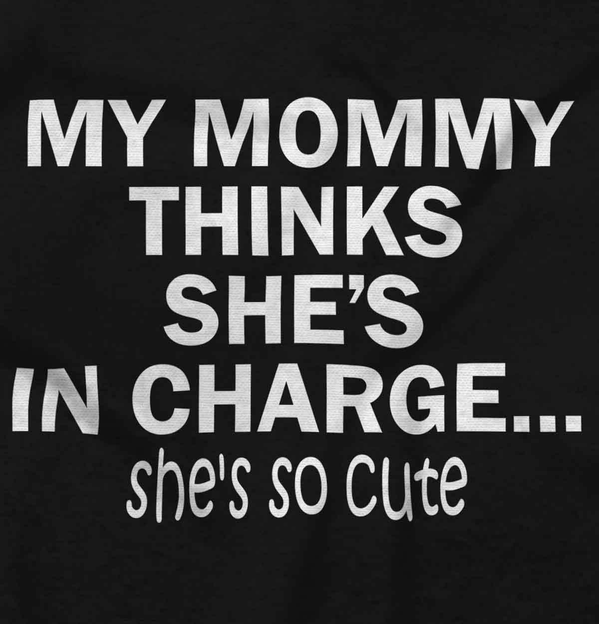 imageBrisco Brands Mommy Thinks Shes in Charge Funny Baby Romper Boys or GirlsBlack