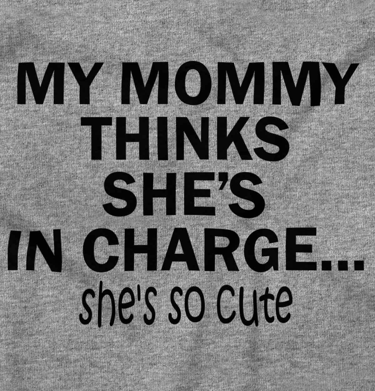 imageBrisco Brands Mommy Thinks Shes in Charge Funny Baby Romper Boys or GirlsHeather