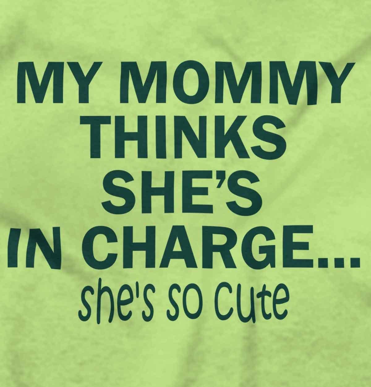 imageBrisco Brands Mommy Thinks Shes in Charge Funny Baby Romper Boys or GirlsKey Lime
