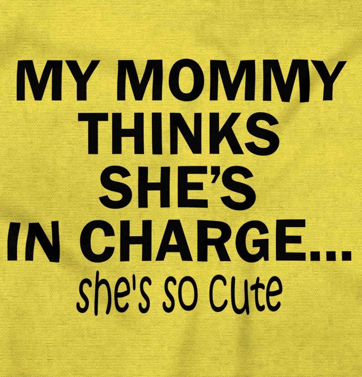 imageBrisco Brands Mommy Thinks Shes in Charge Funny Baby Romper Boys or GirlsZest