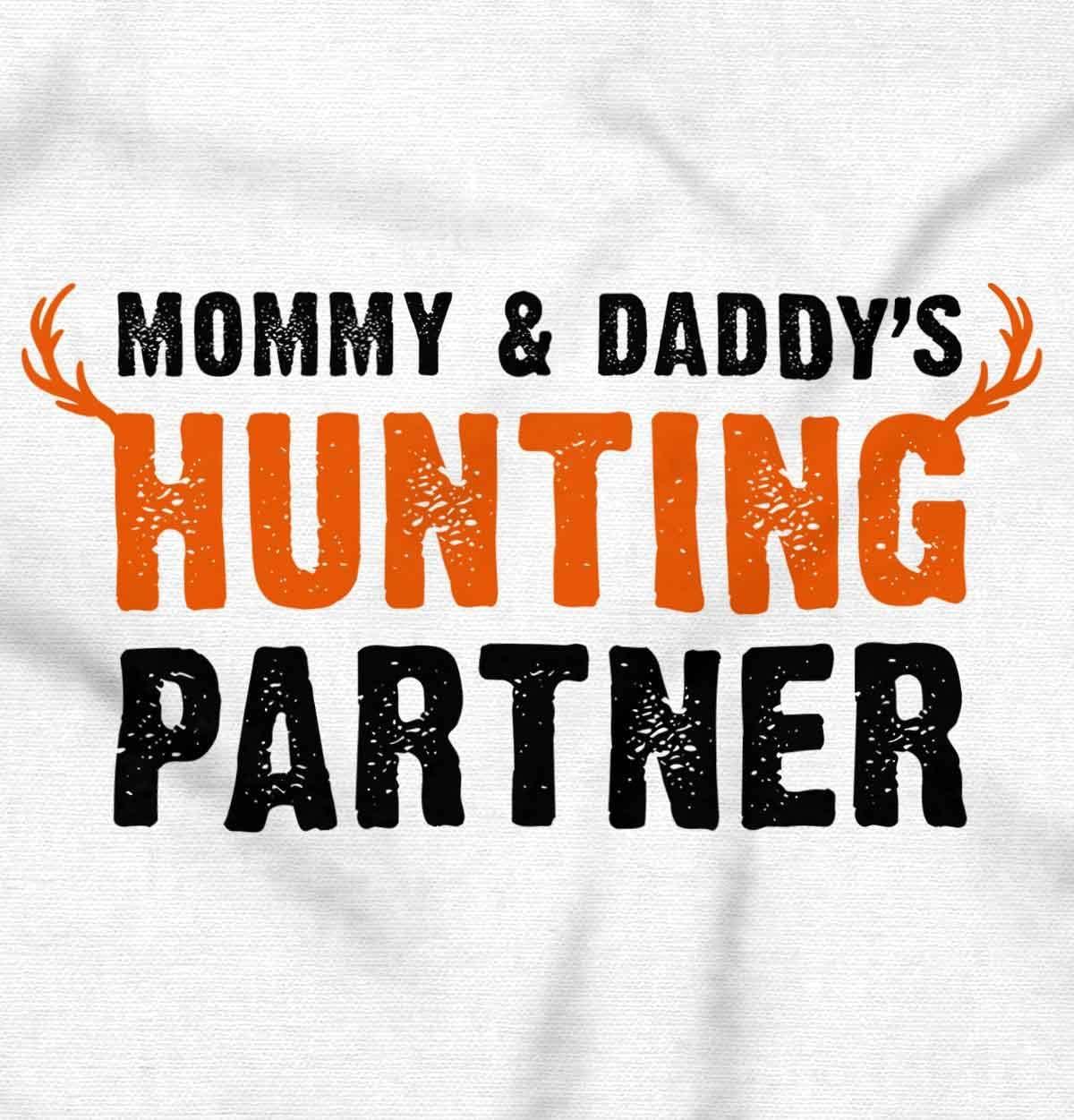 imageBrisco Brands Mommy and Daddys Hunting Partner Baby Romper Boys or GirlsWhite