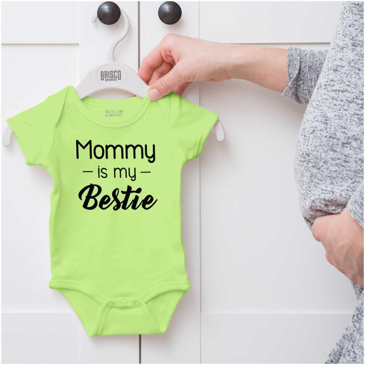 imageBrisco Brands Mommy is my Bestie Cute Daughter Baby Bodysuit Jumper GirlsKey Lime