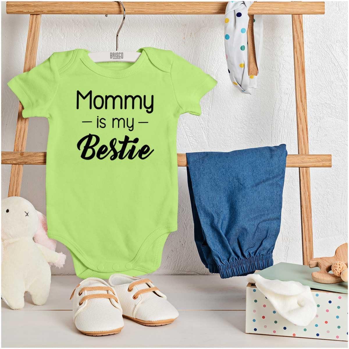 imageBrisco Brands Mommy is my Bestie Cute Daughter Baby Bodysuit Jumper GirlsKey Lime