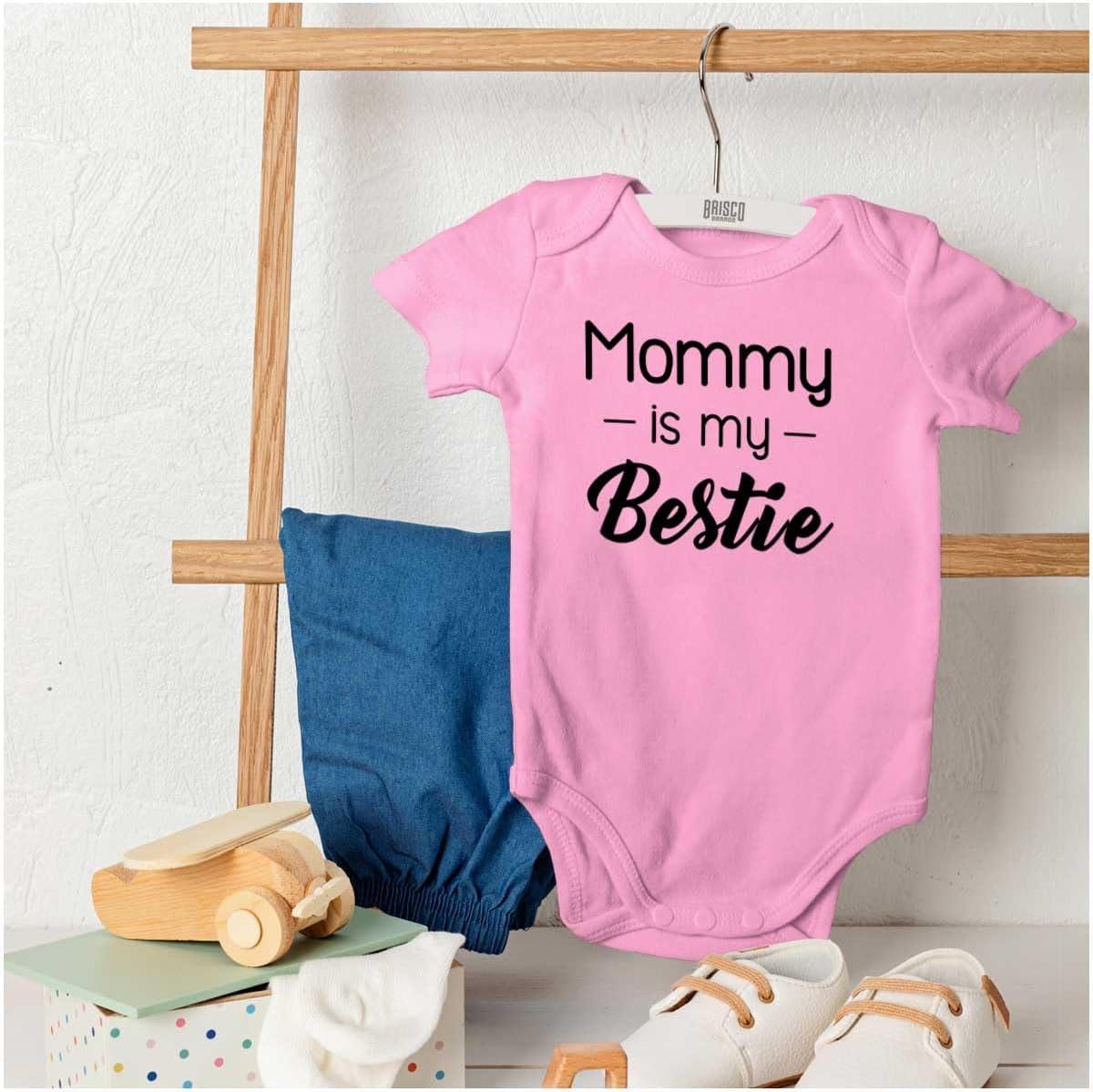 imageBrisco Brands Mommy is my Bestie Cute Daughter Baby Bodysuit Jumper GirlsPink