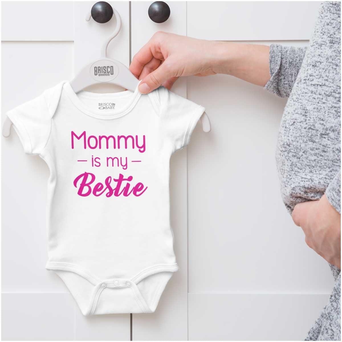 imageBrisco Brands Mommy is my Bestie Cute Daughter Baby Bodysuit Jumper GirlsWhite