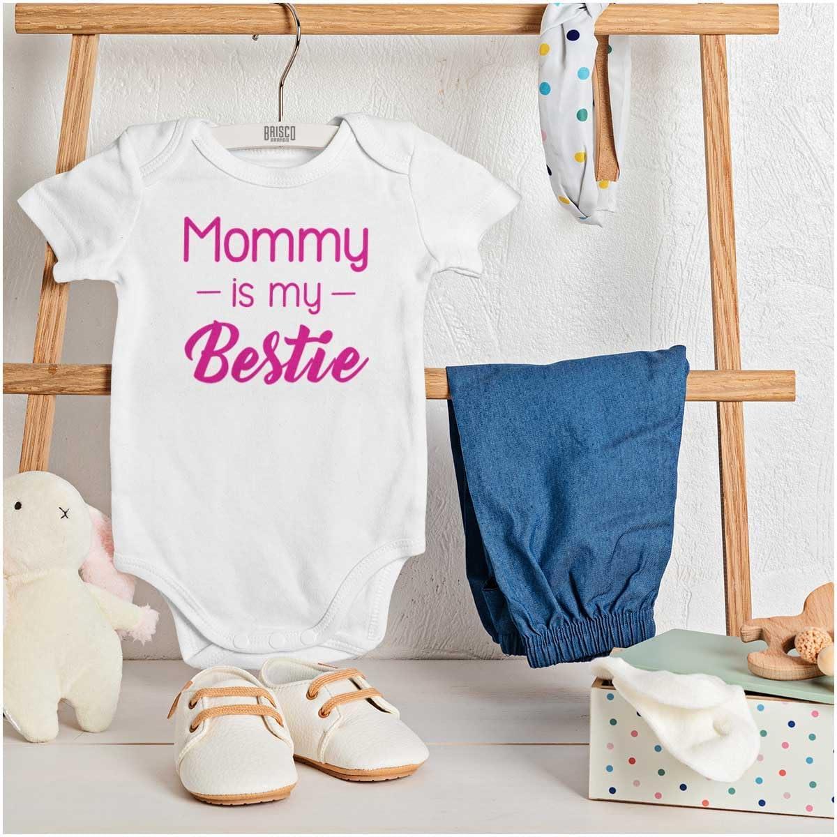 imageBrisco Brands Mommy is my Bestie Cute Daughter Baby Bodysuit Jumper GirlsWhite