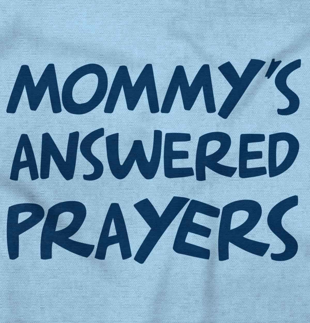 imageBrisco Brands Mommys Answered Prayer Religious Baby Romper Boys or GirlsLight Blue
