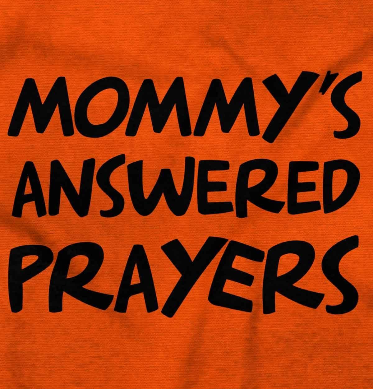imageBrisco Brands Mommys Answered Prayer Religious Baby Romper Boys or GirlsOrange